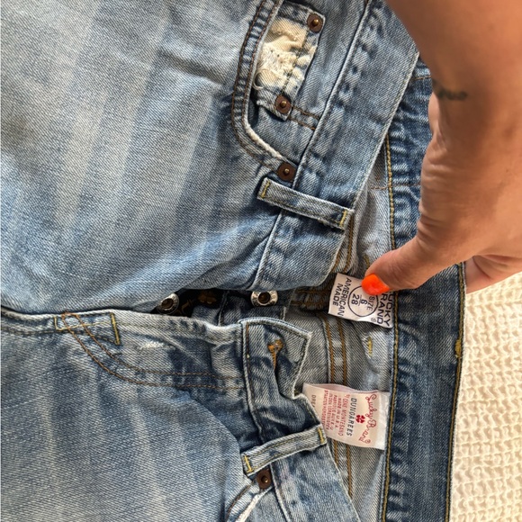 Lucky Brand Distressed Blue Flare Jeans - Picture 2 of 8